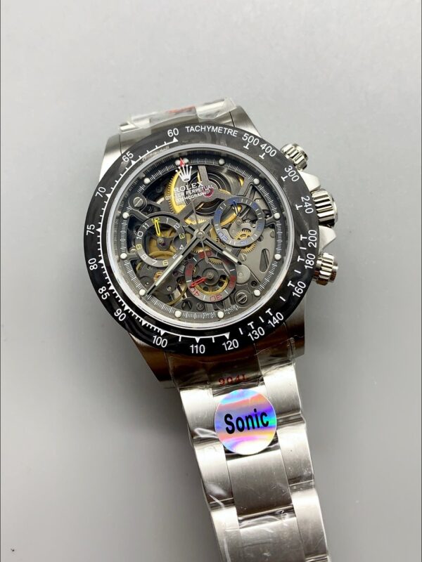 Rolex Daytona Skeleton Dial Carbon Fiber Mechanical Watch (1:1 Super Clone)