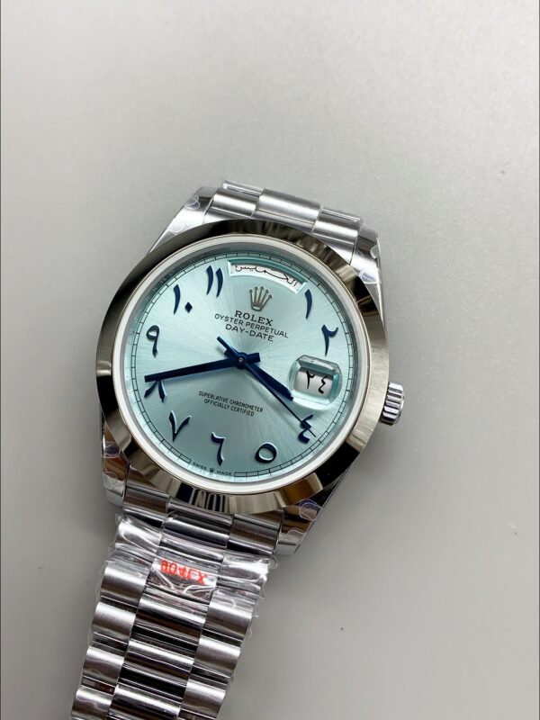Rolex Day-Date Ice Blue Dial Middle Eastern Numerals Mechanical Watch(1;1Super Clone)