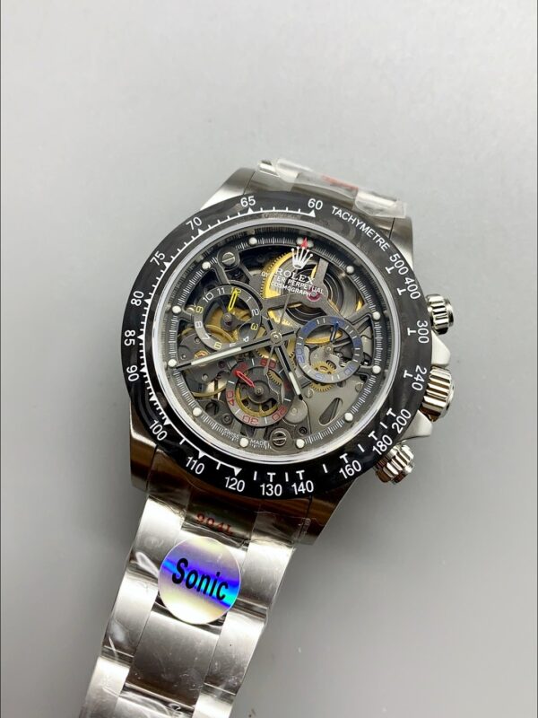 Rolex Daytona Skeleton Dial Carbon Fiber Mechanical Watch (1:1 Super Clone)