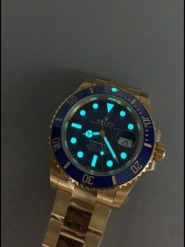 Rolex Submariner 40mm Gold Case, Blue Dial, 3135 Movement.(1;1Super Clone)
