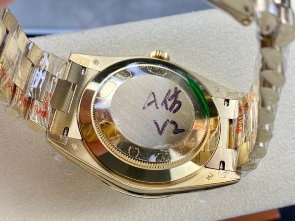 1:1 super clone Day Date Rolex Weekly Journal 18K Gold Plated counter weight