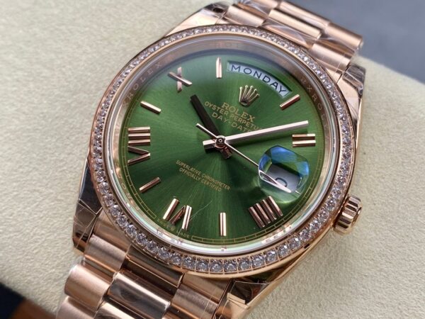 Day Date Rolex Weekly Journal Champaign 18K Gold Plated counter weight