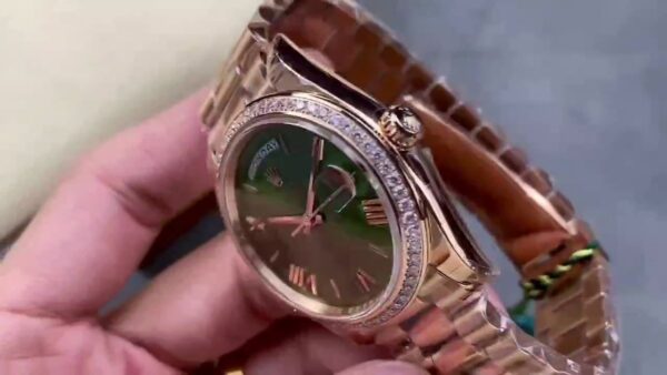 Day Date Rolex Weekly Journal Champaign 18K Gold Plated counter weight